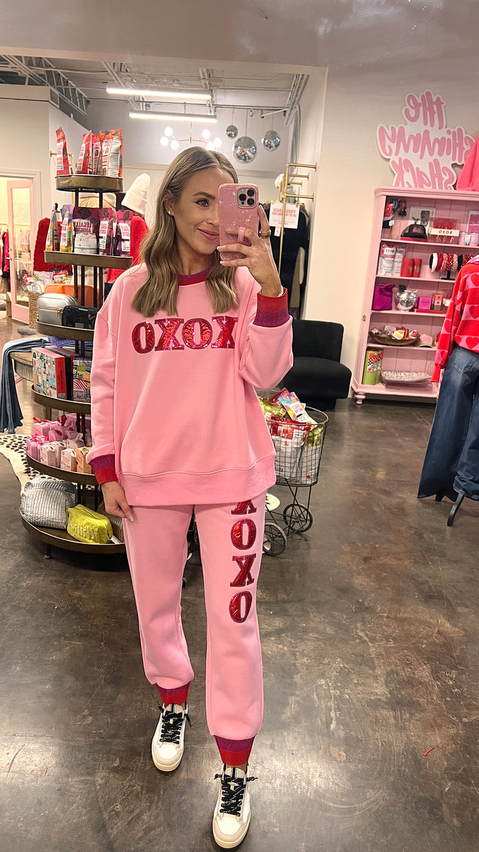 pink xoxo fleece-lined jogger sweatpants