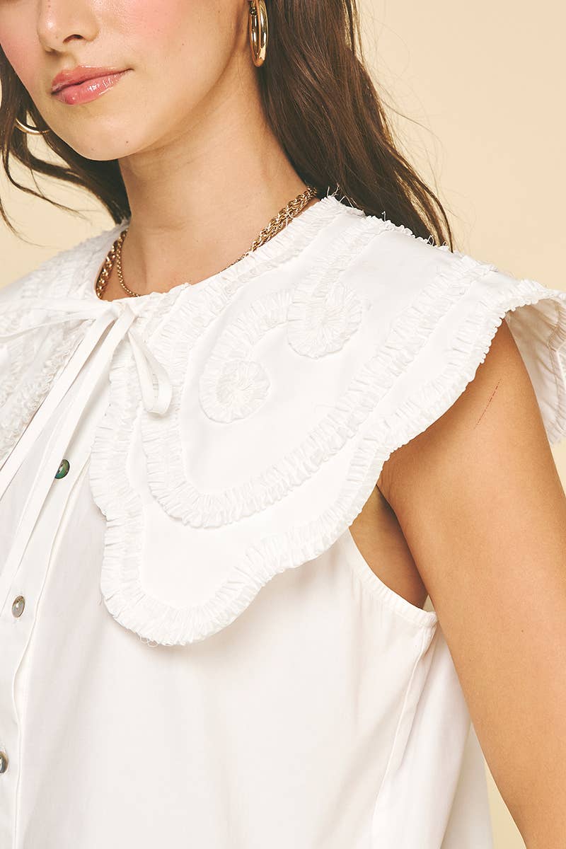 girly girl ruffle collar top