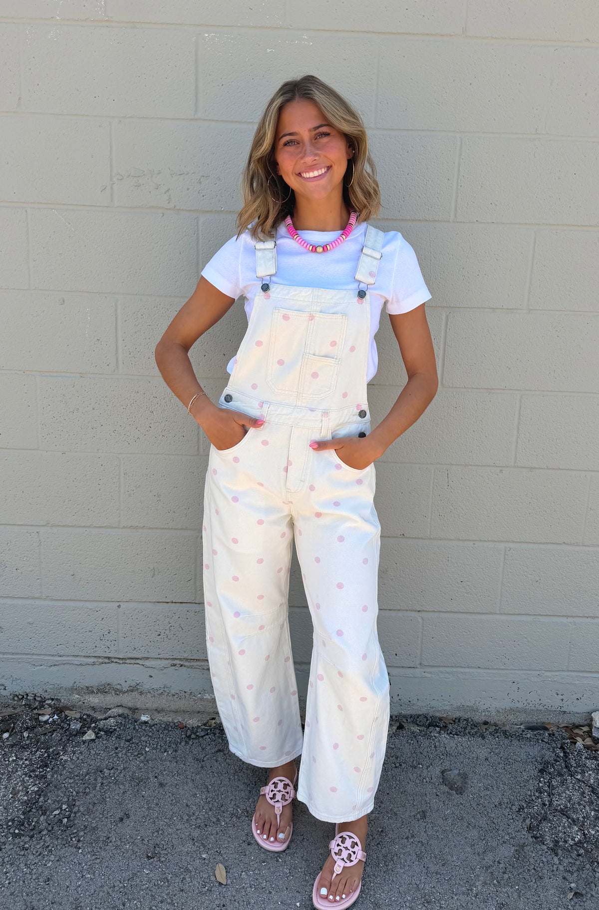 is what it is polka dot overalls