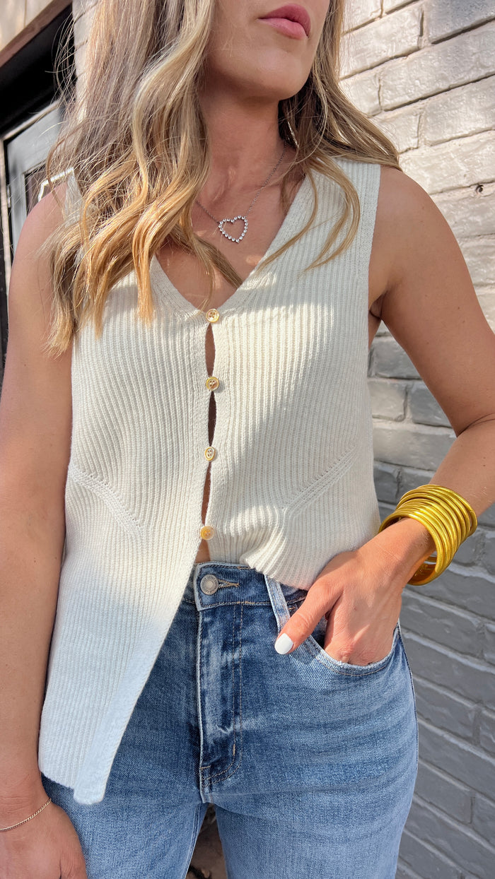 reagan split sweater tank