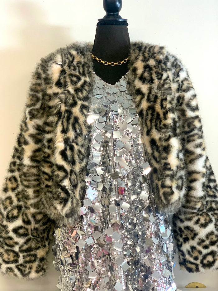 fierce faux fur leopard jacket