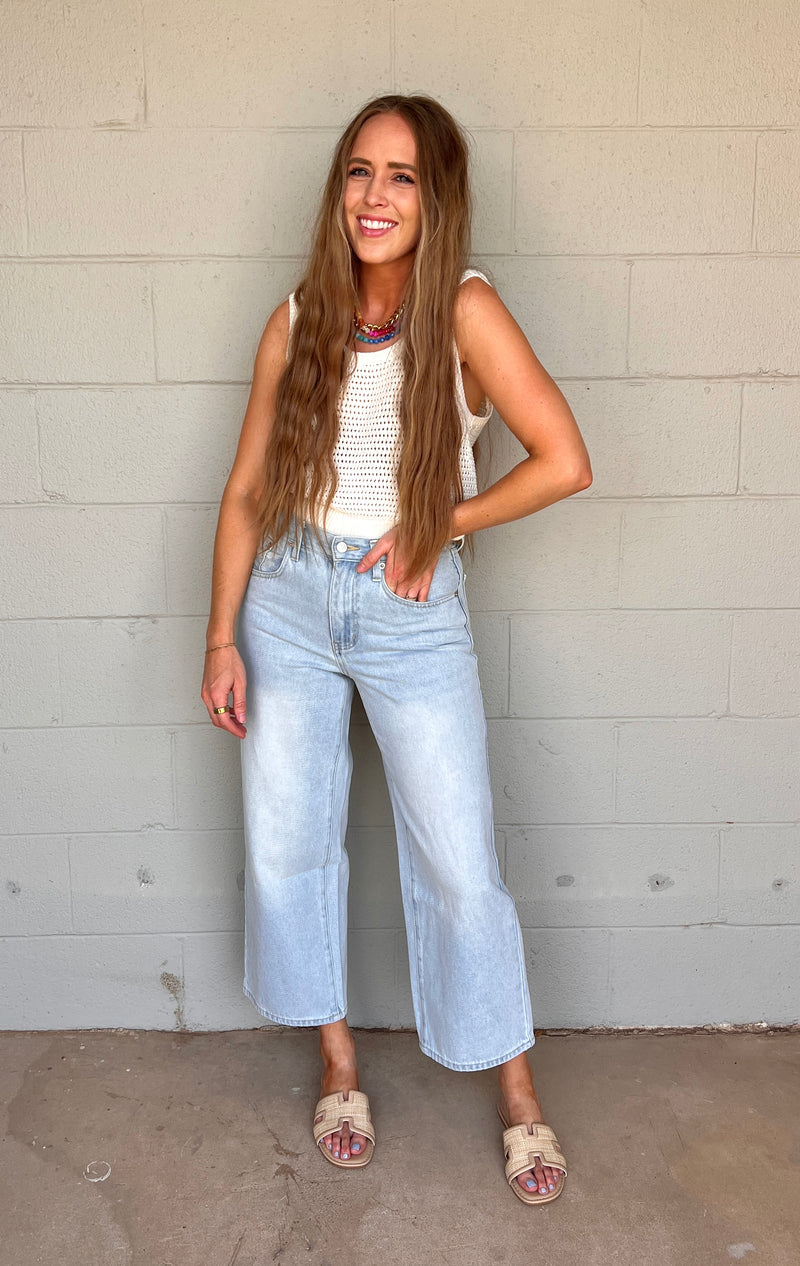 aria wide-leg denim pants | FINAL SALE