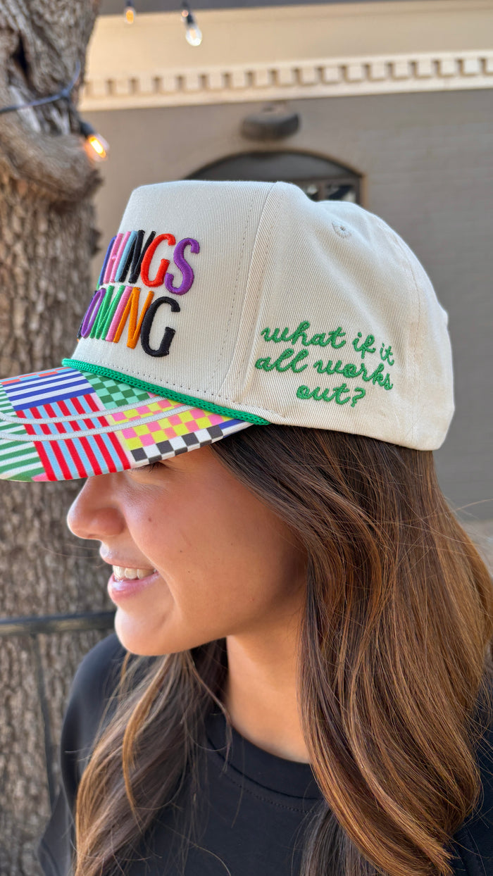 good things are coming trucker hat
