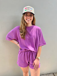 in a minute cropped ribbed set || FINAL SALE