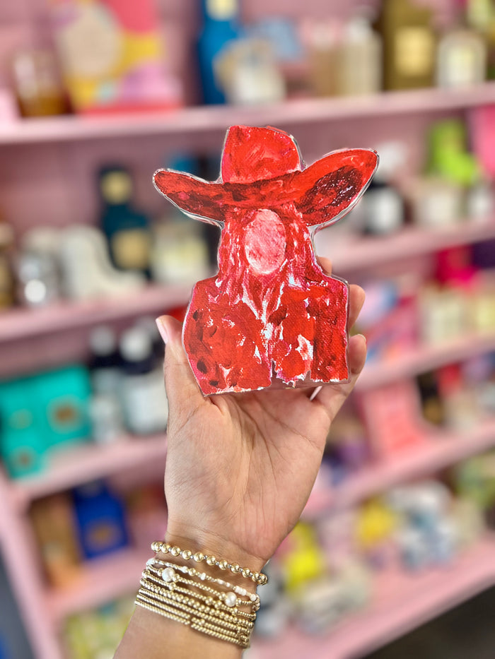 red cowgirl 4x6 acrylic block