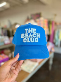 the beach club canvas trucker hat