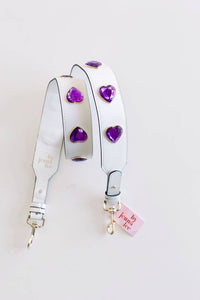 crystal heart gameday purse strap | rhinestone stadium strap