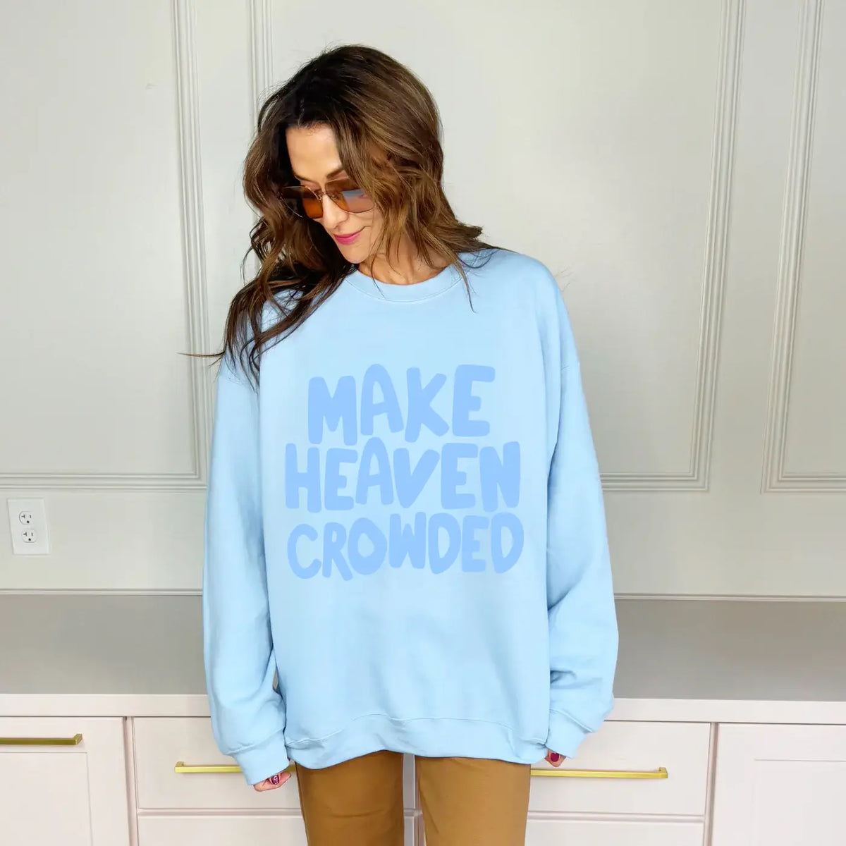 make heaven crowded cropped sweatshirt