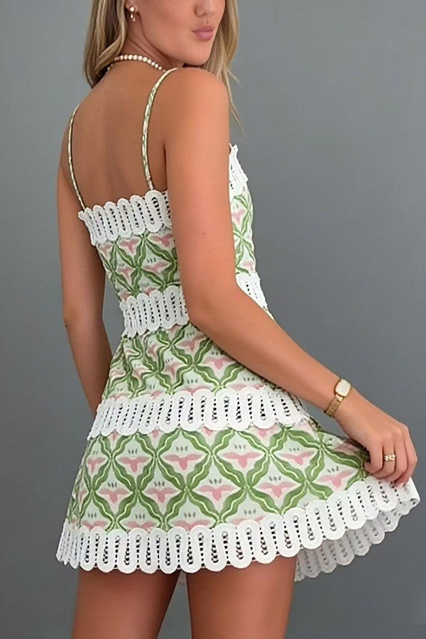 garden girly mini dress