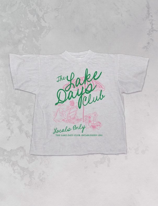 the lake days club oversized tee