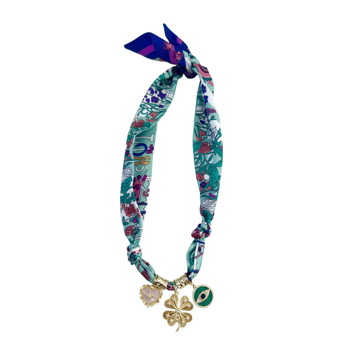 multi-charm scarf necklaces