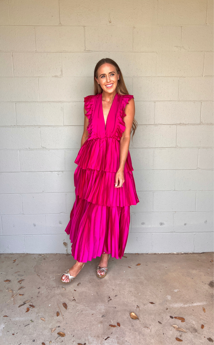 lucy tiered dress | magenta || FINAL SALE