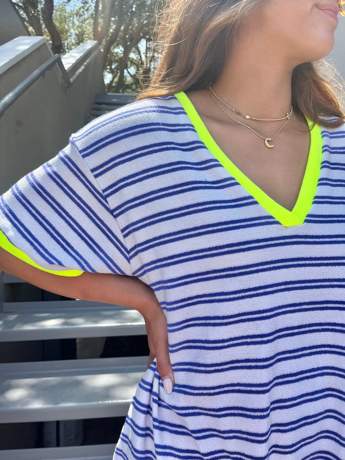on the contrast terry romper