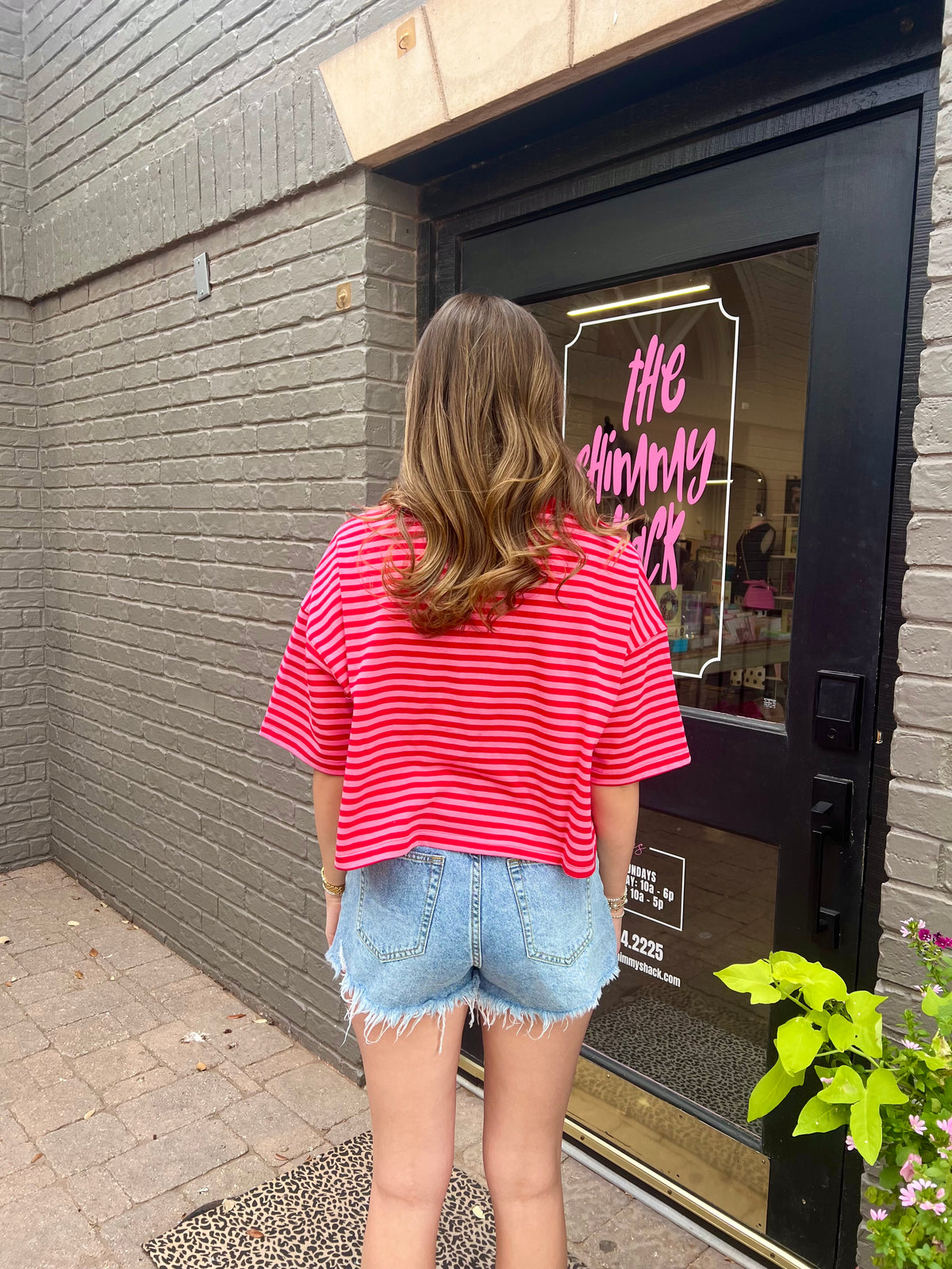 marley striped cropped tee