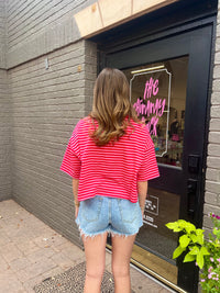 marley striped cropped tee