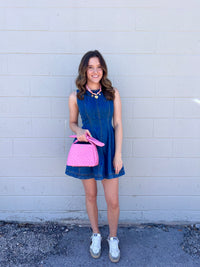 there was this girl denim dress