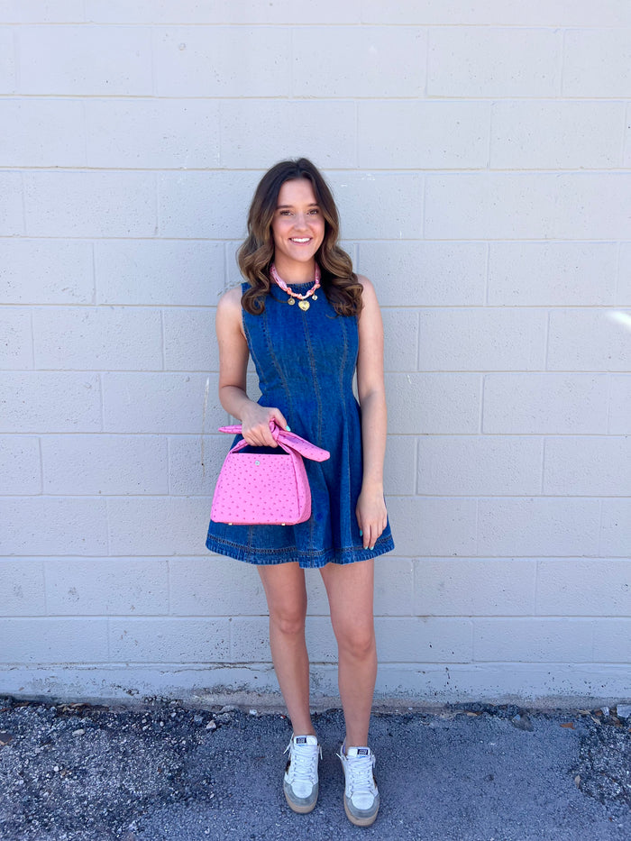 there was this girl denim dress