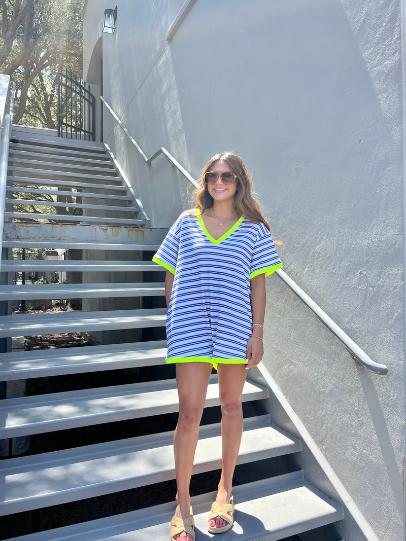on the contrast terry romper