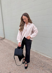 rory oversized striped button-down top