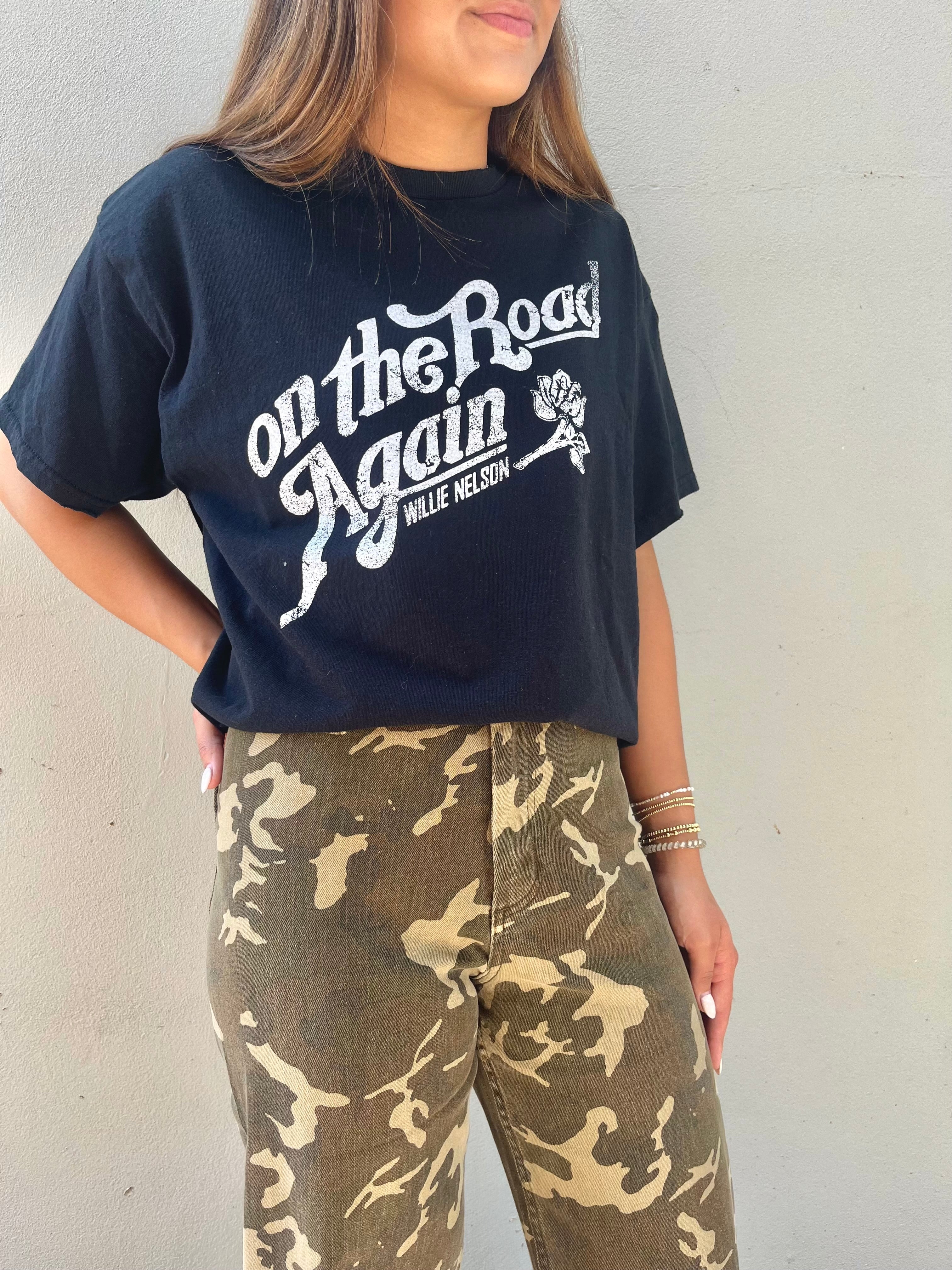 willie nelson on the road again graphic tee – The Shimmy Shack