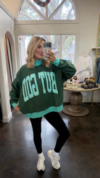 but God reversible mock neck sweatshirt