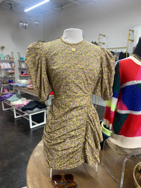 alex puffed sleeve mini dress | mustard