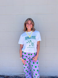 martinis & tennis cropped tee
