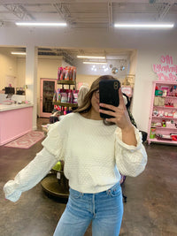 ruffle shoulder knit sweater top