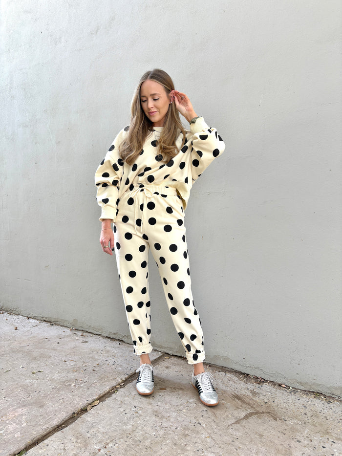 polka dot joggers