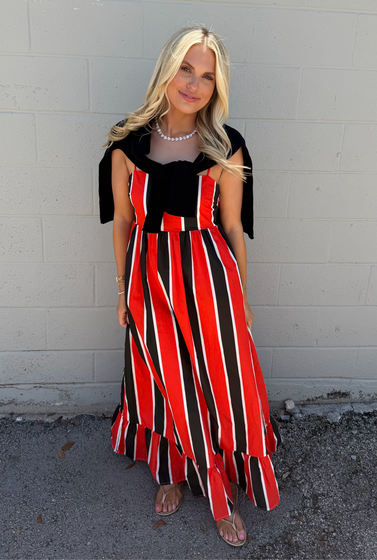 show me something striped midi