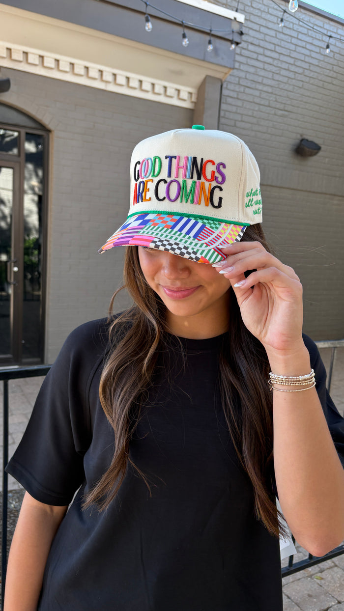 good things are coming trucker hat