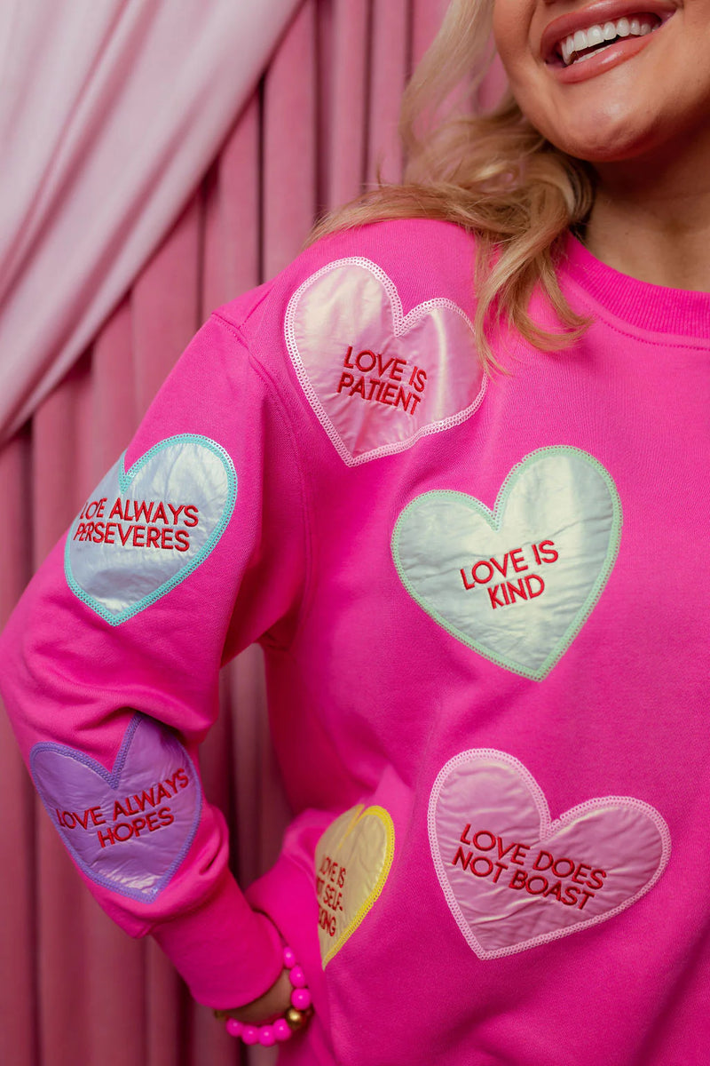 1 corinthians candy heart sweatshirt