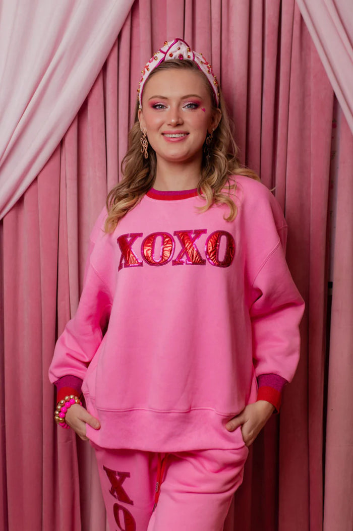 pink xoxo fleece-lined sweatshirt