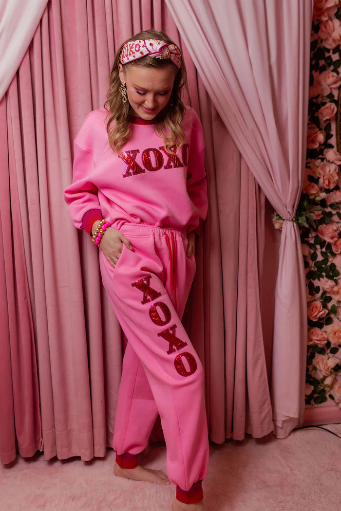 pink xoxo fleece-lined jogger sweatpants