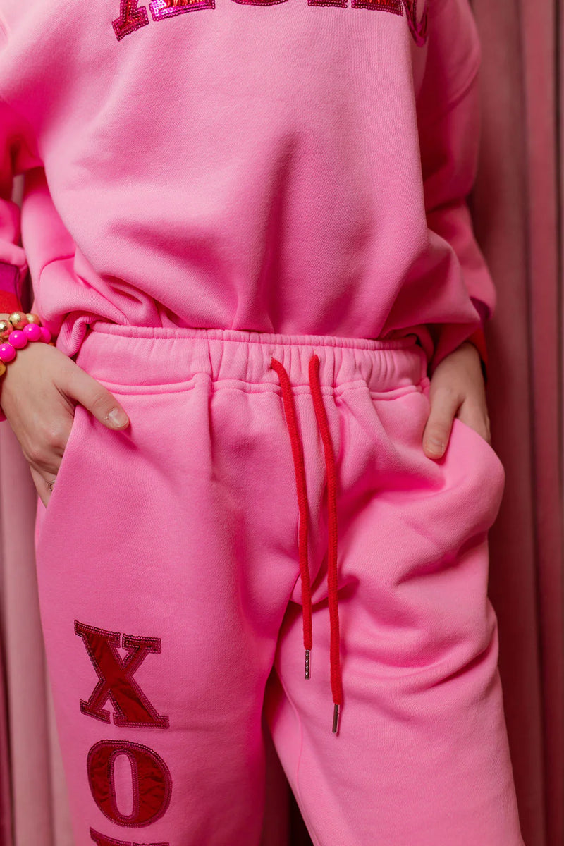 pink xoxo fleece-lined jogger sweatpants