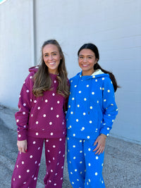 polka dot hoodie + jogger sets