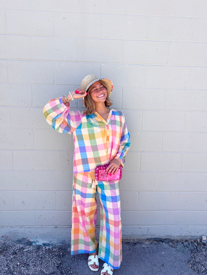 rainbow plaid daphne pant