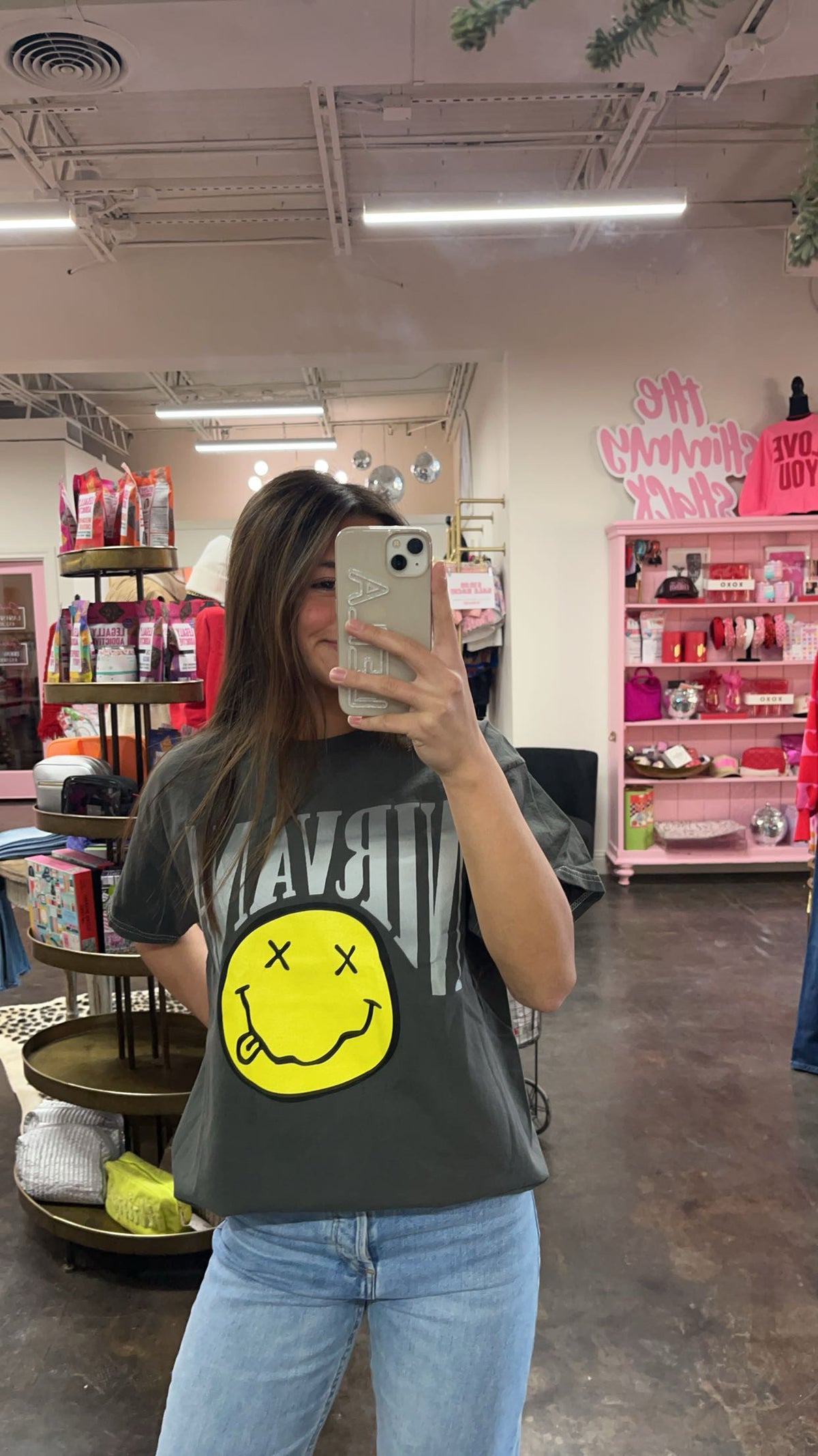 nirvana smiley graphic tee