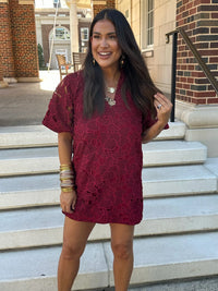 lulu short sleeve mini caftan dress | buddylove