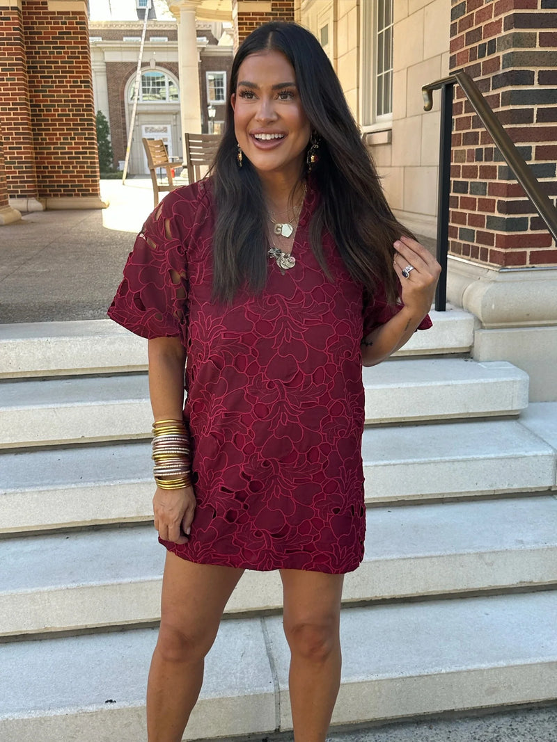lulu short sleeve mini caftan dress | buddylove