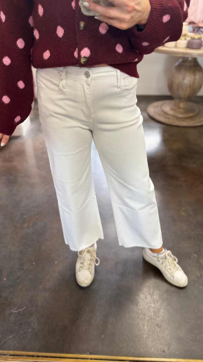 olivia high-rise crop white denim