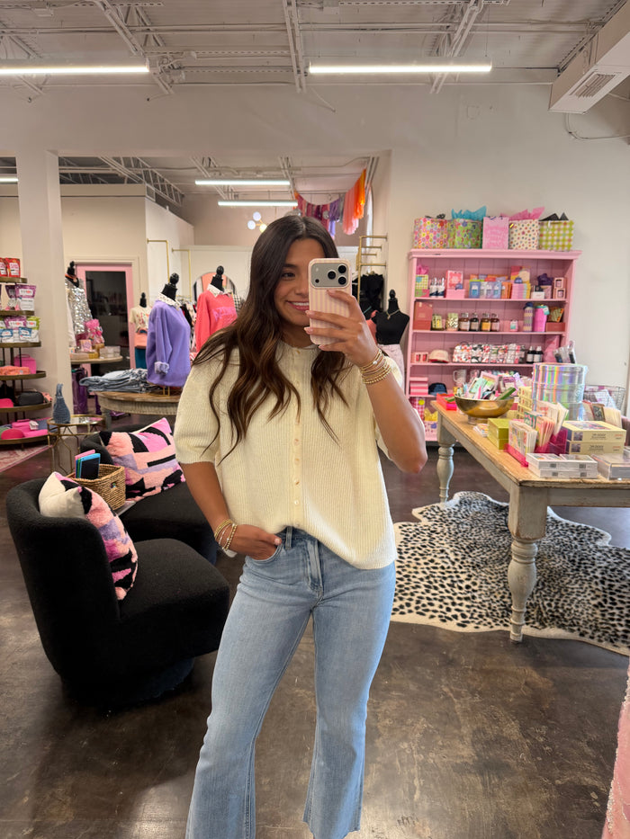 undone high-rise kick flare denim