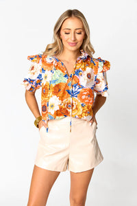 shauna ruffle shoulder top | seeya later