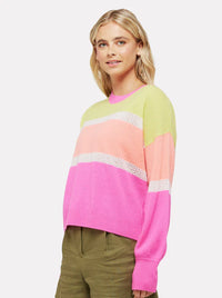 BRODIE CASHMERE | stripe balloon sleeve top