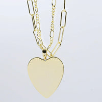 big heart double chain heart necklace