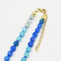 blue gemstone beaded necklace | CHARM BAR