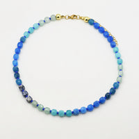 blue gemstone beaded necklace | CHARM BAR