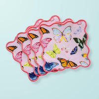 pink butterfly square cocktail napkins