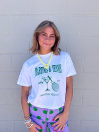 martinis & tennis cropped tee