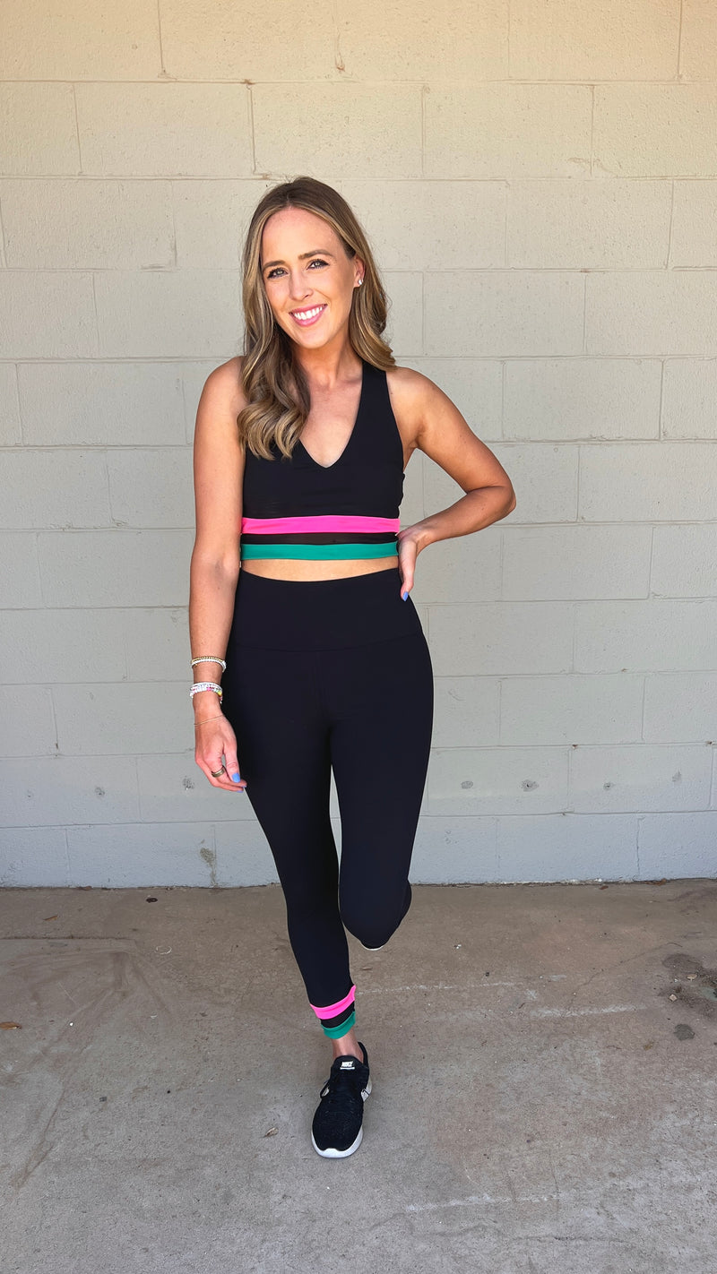 asher 7/8 leggings | forest lagoon colorblock